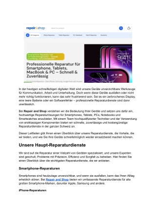 iPhone Reparatur Schweiz