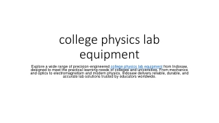 college physics lab equipment