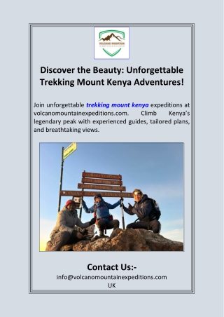 Discover the Beauty Unforgettable Trekking Mount Kenya Adventures