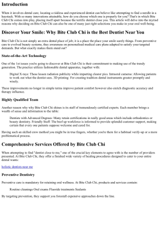 Discover Your Smile: Why Bite Club Chi is the Best Dentist Near You