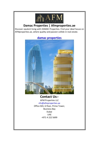 Damac Properties Afmproperties.ae.