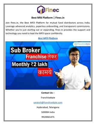 Best Mfd Platform Finec.in