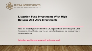 litigation fund investments with high returns uk