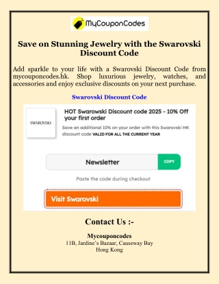 Save on Stunning Jewelry with the Swarovski Discount Code