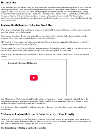 Melbourne Locksmith Experts: Your Security is Our Priority