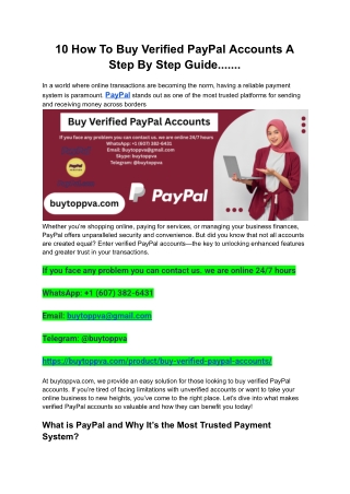 10 How To Buy Verified PayPal Accounts A Step By Step Guide