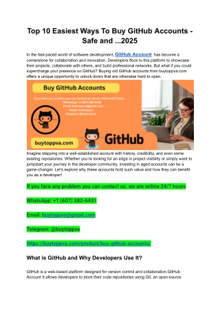 Top 10 Easiest Ways To Buy GitHub Accounts - Safe and ...2025