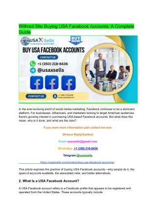 Without Site Buying USA Facebook Accounts_ A Complete Guide