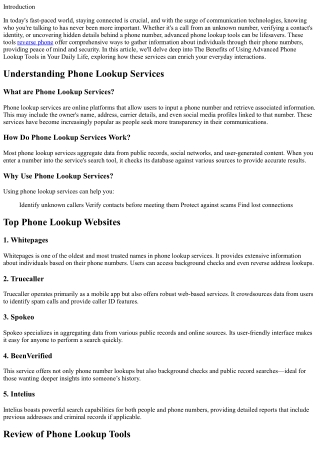 The Benefits of Using Advanced Phone Lookup Tools in Your Daily Life