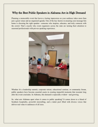 Why the Best Public Speakers in Alabama Are in High Demand