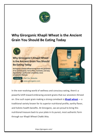 Why Girorganic Khapli Wheat is the Ancient Grain You Should Be Eating Today