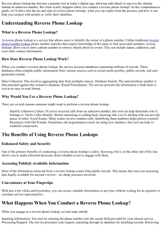 What Happens When You Conduct a Reverse Phone Lookup?
