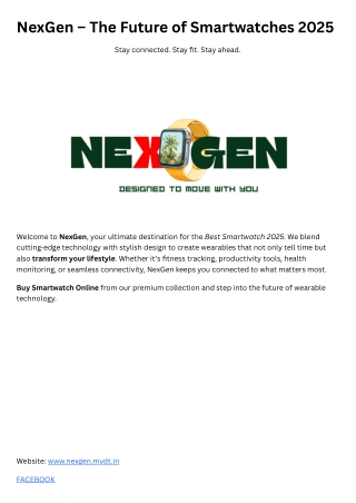 Nexgen: The Future of Smartwatch Technology