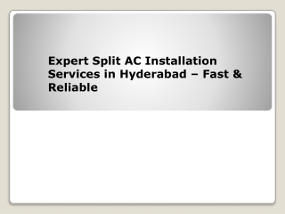 Expert Split AC Installation Services in Hyderabad – Fast & Reliable