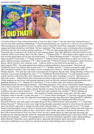 The Best Time-Limited Promotions at Your Favorite Slot Machine Casino