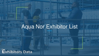Aqua Nor Exhibitor List