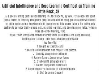 Artificial Intelligence and Deep Learning Certification Training Little Rock, AR