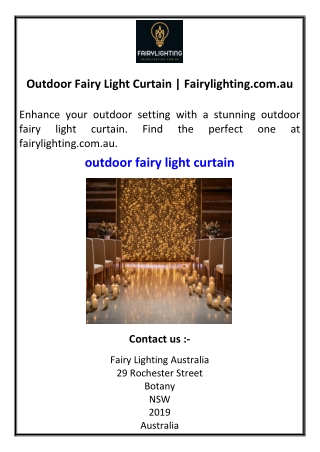 Outdoor Fairy Light Curtain | Fairylighting.com.au