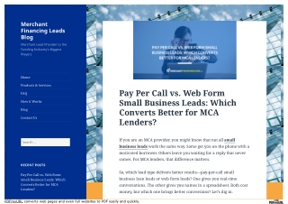 Pay-Per-Call vs Web Form MCA Leads | Which Converts Better?