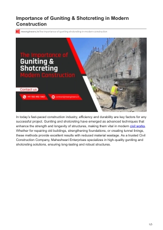 meengineers.in-Importance of Guniting  Shotcreting in Modern Construction (1)