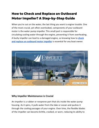 How to Check and Replace an Outboard Motor Impeller