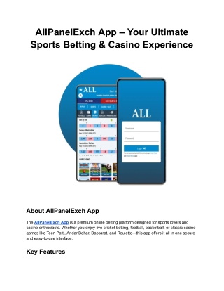 AllPanelExch App – Your Ultimate Sports Betting & Casino Experience
