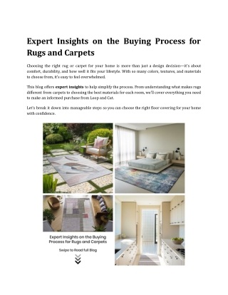 Expert Insights on the Buying Process for Rugs and Carpets