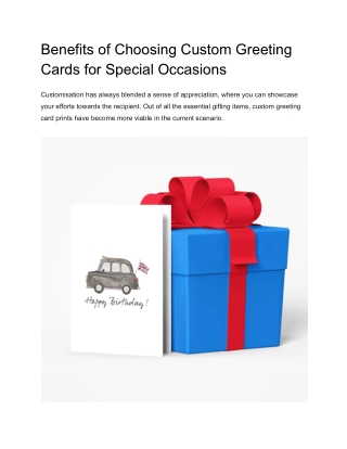 Benefits of Choosing Custom Greeting Cards for Special Occasions