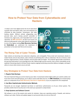 How to Protect Your Data from Cyberattacks and Hackers