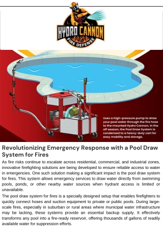 Revolutionizing Emergency Response with a Pool Draw System for Fires