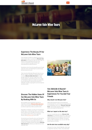 McLaren Vale Wine Tours