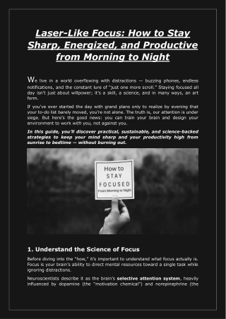 How to Stay Sharp Energized and Productive from Morning to Night