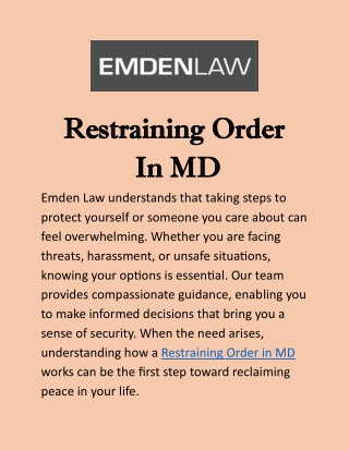 Restraining Order in MD: Compassion, Clarity & Legal Pathways
