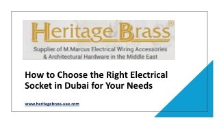 How to Choose the Right Electrical Socket in Dubai for Your Needs
