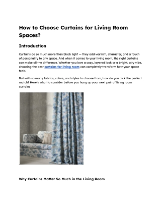 Curtains for Living Room | Styles & Tips for Perfect Spaces