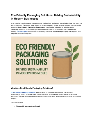 Eco Friendly Packaging