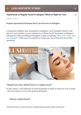 HydraFacial vs Regular Facial in Islington Which Is Right for You