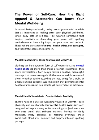 Therapy Shirts & Self Care Gifts for Mental Health