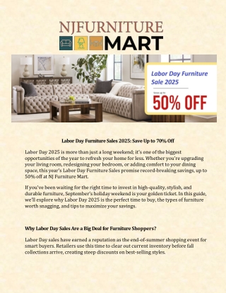 Labor Day Furniture Sales 2025 Save Up to 50 Off
