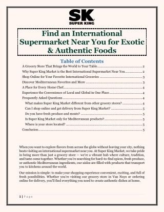 find an international supermarket near you for exotic and authentic foods