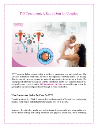 IVF Treatment: A Ray of Sun for Couples