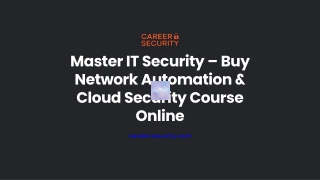 Master IT Security – Buy Network Automation & Cloud Security Course Online