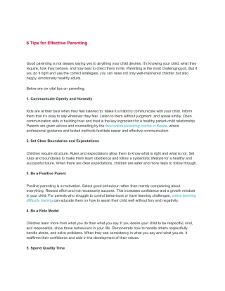 6 Tips for Effective Parenting