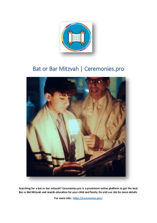 Bat or Bar Mitzvah | Ceremonies.pro