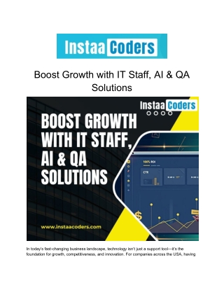 Boost Growth with IT Staff, AI & QA Solutions