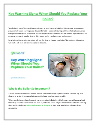 Key Warning Signs: When Should You Replace Your Boiler