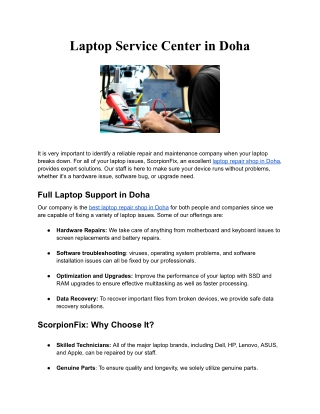 Laptop Service Center in Doha