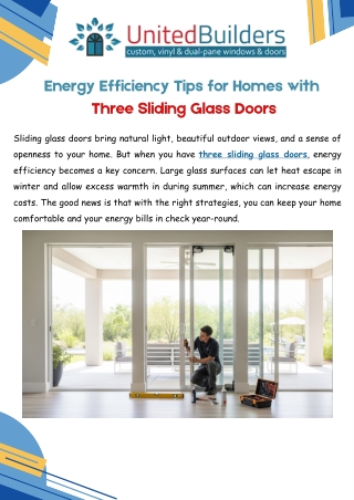 Energy Efficiency Tips for Homes with Three Sliding Glass Doors