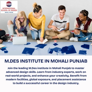 M.Des Institute in Mohali Punjab for Design Excellence