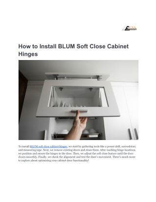 How to Install BLUM Soft Close Cabinet Hinges